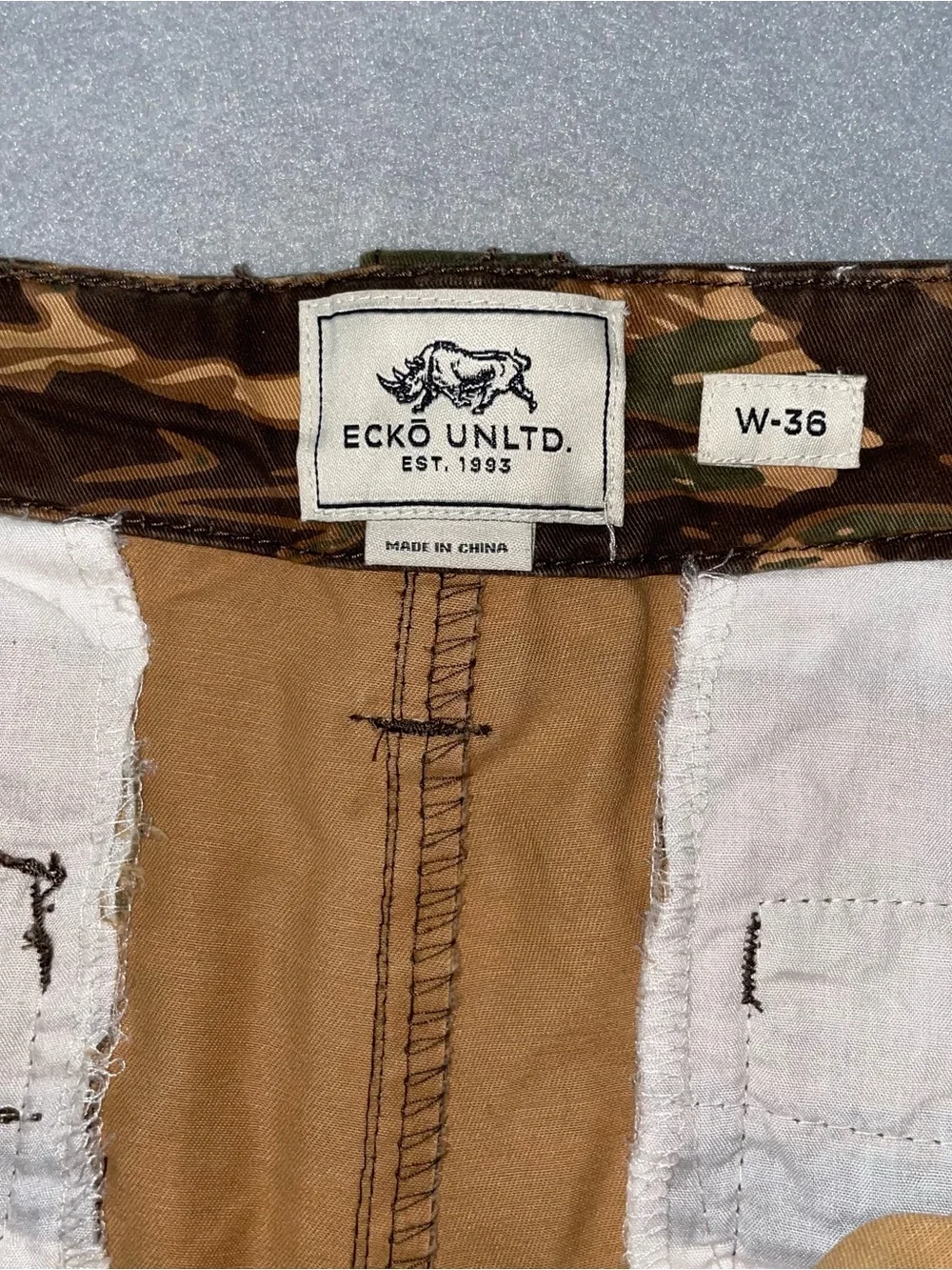 Ecko Unlimited Tigerstripe Camo Cargo Pants - Green/Brown/Tan